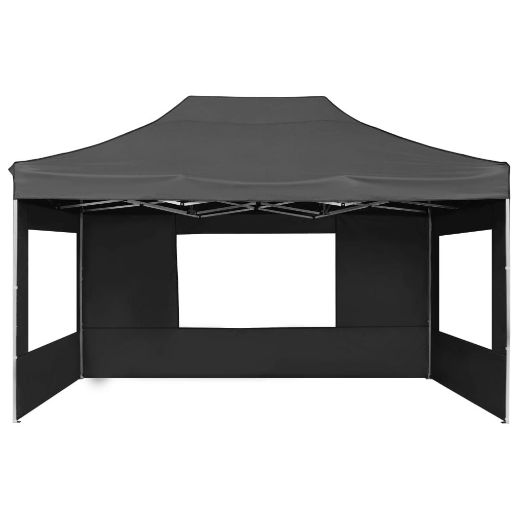 Professional Party Tent Foldable with Walls Aluminum 4.5×3m Anthracite