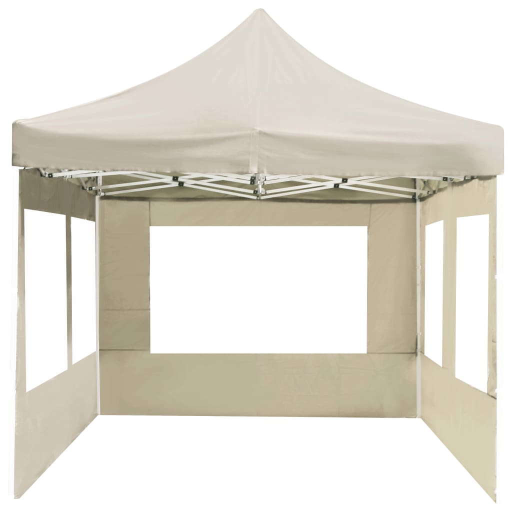 Tente de réception professionnelle pliable avec parois en aluminium 6×3m crème