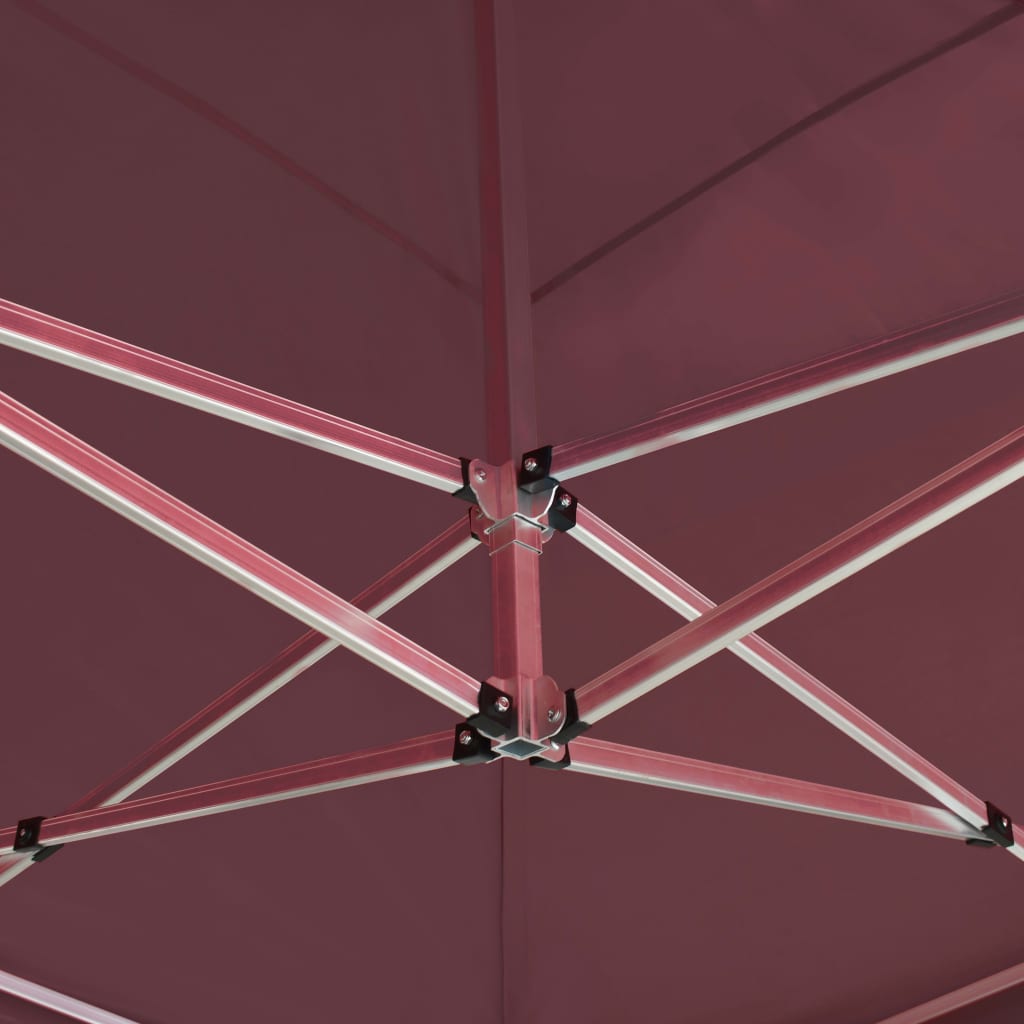 Profi-Partyzelt Faltbar mit Wänden Aluminium 6×3m Weinrot