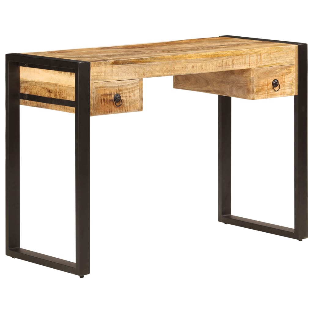 Bureau avec 2 tiroirs 110 x 50 x 77 cm en bois de manguier massif