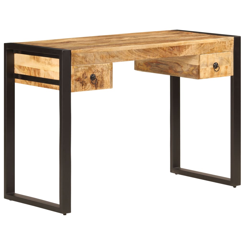 Bureau avec 2 tiroirs 110 x 50 x 77 cm en bois de manguier massif