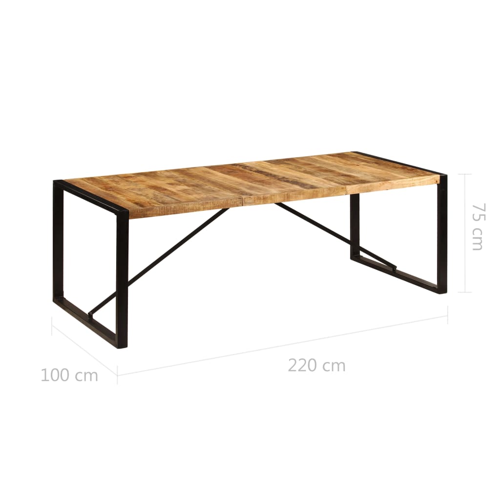 Dining table 220x100x75 cm solid mango wood