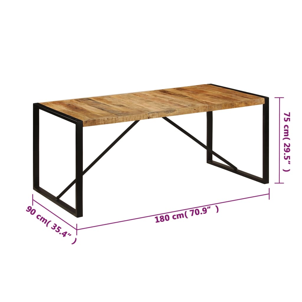 Dining table 180x90x75 cm solid mango wood