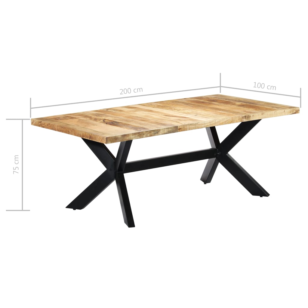 Dining table 200×100×75 cm solid mango wood