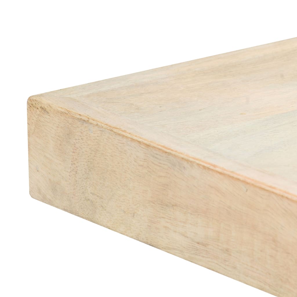 Table à manger blanche 120x60x75 cm en bois de manguier massif
