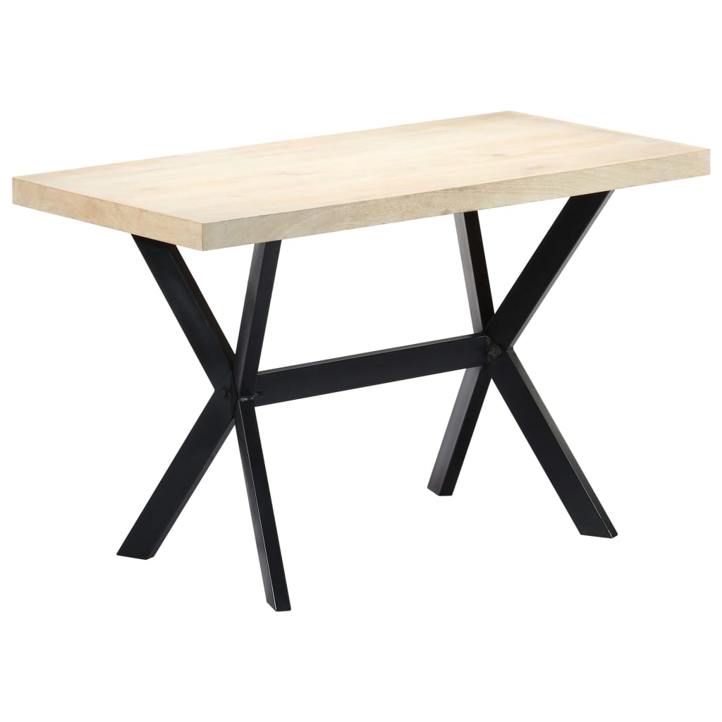 Table à manger blanche 120x60x75 cm en bois de manguier massif