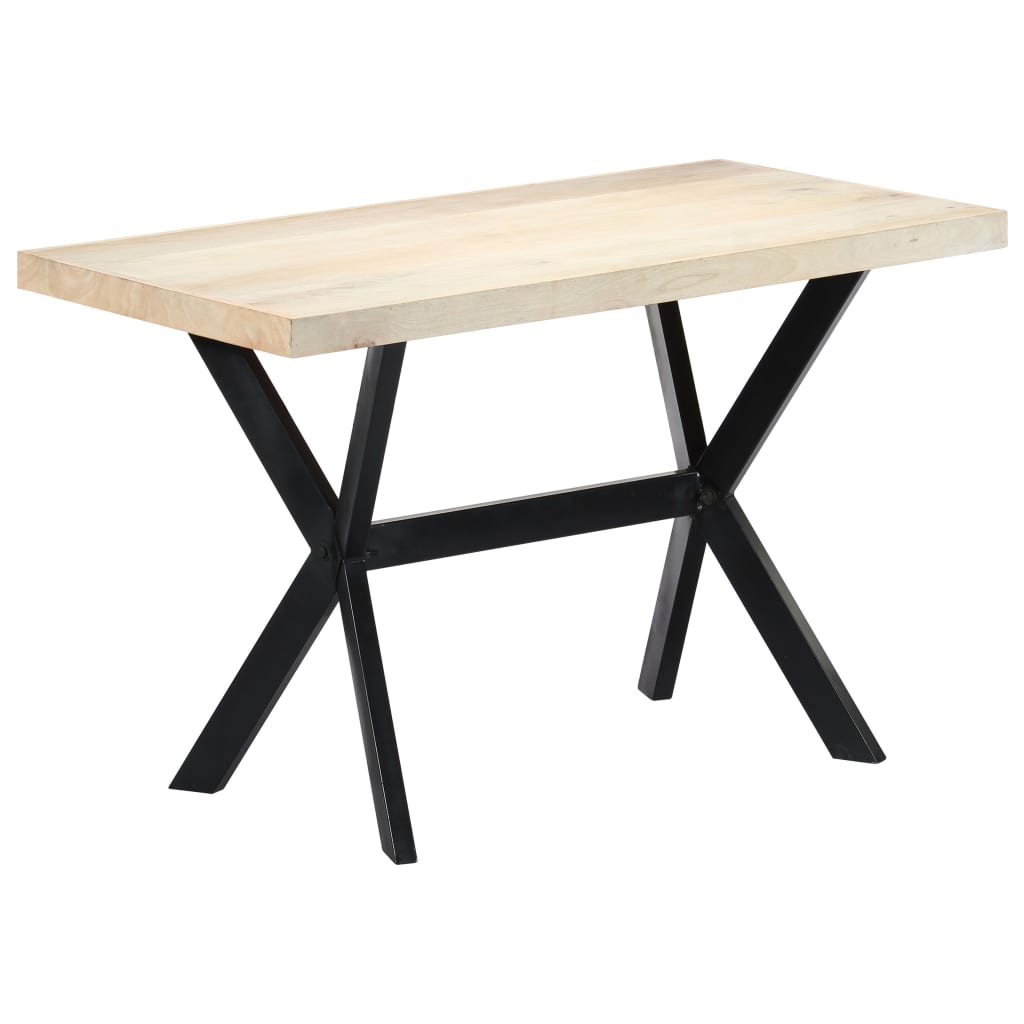 Table à manger blanche 120x60x75 cm en bois de manguier massif