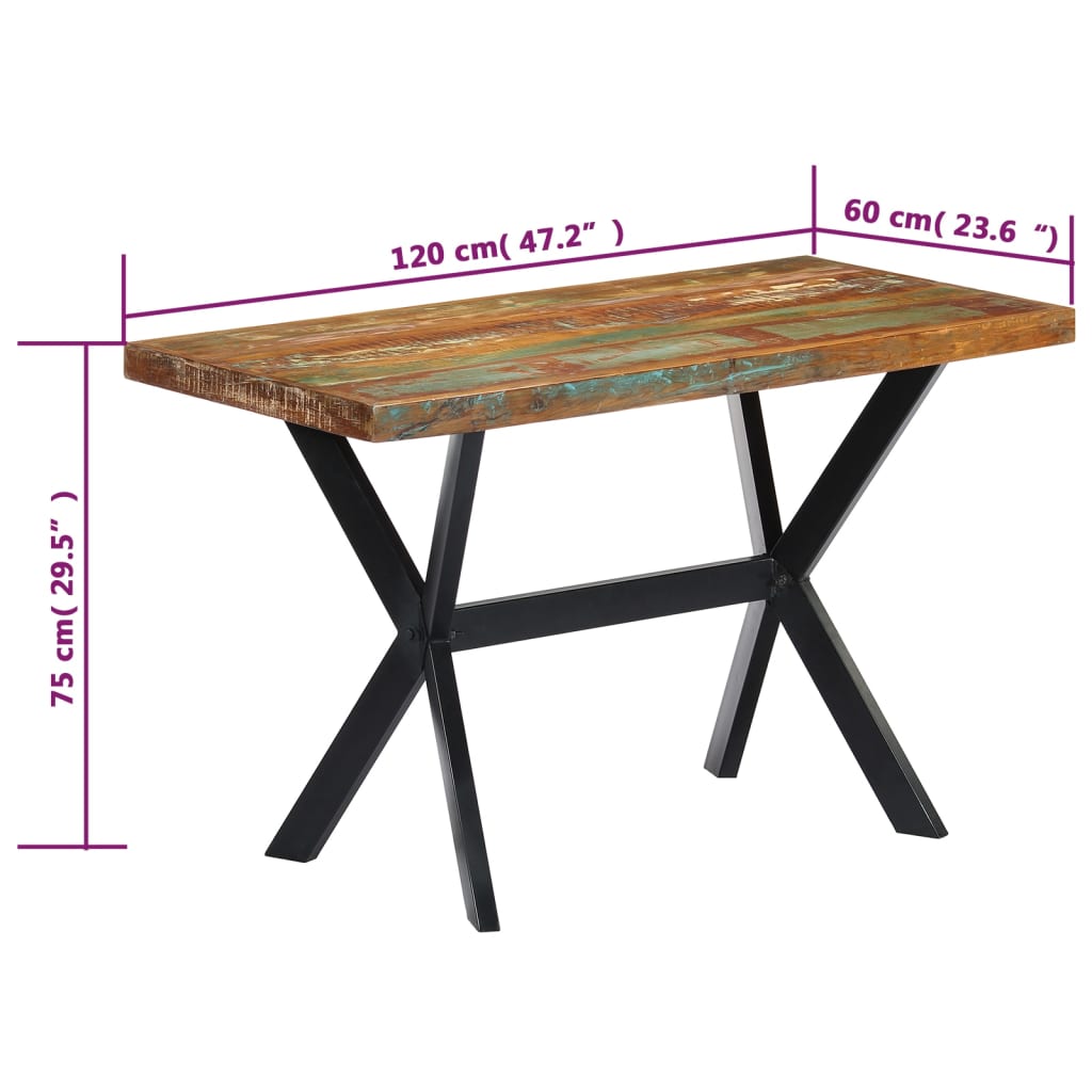 Esstisch 120x60x75 cm Altholz Massiv