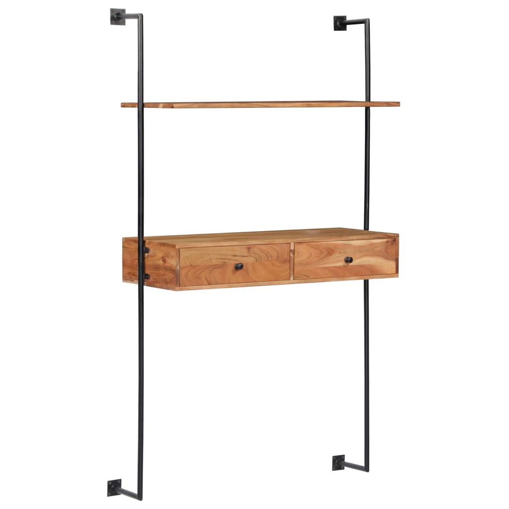 Bureau mural 90x40x170 cm en bois d'acacia massif