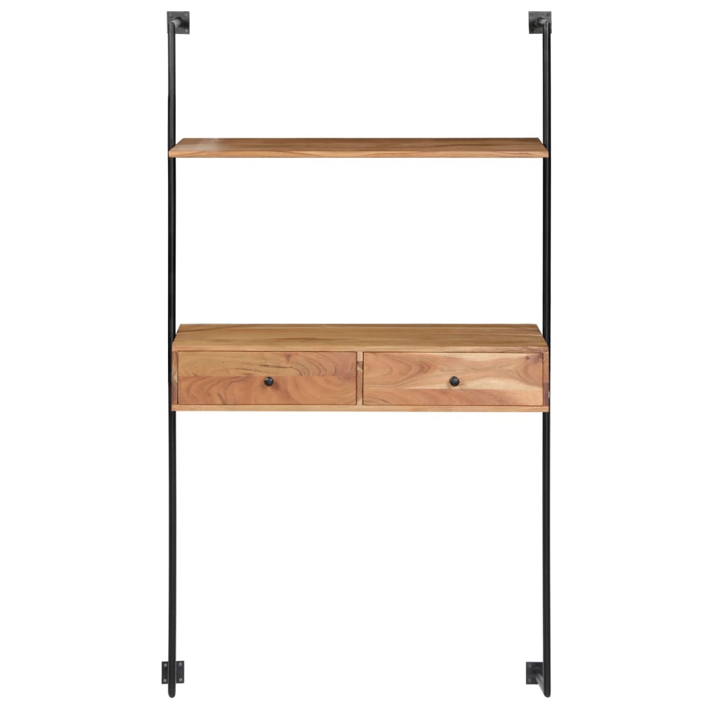 Bureau mural 90x40x170 cm en bois d'acacia massif