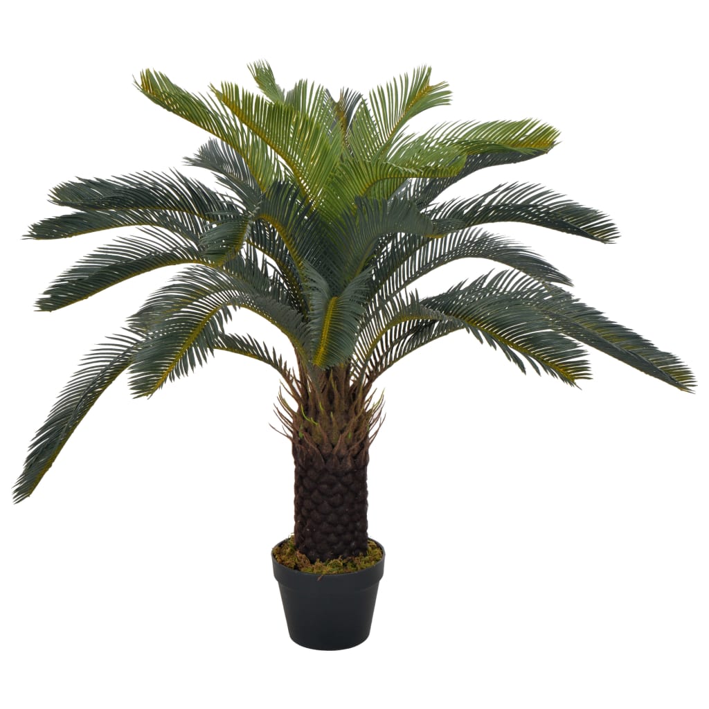 Plante artificielle Cycas palmier avec pot vert 90 cm