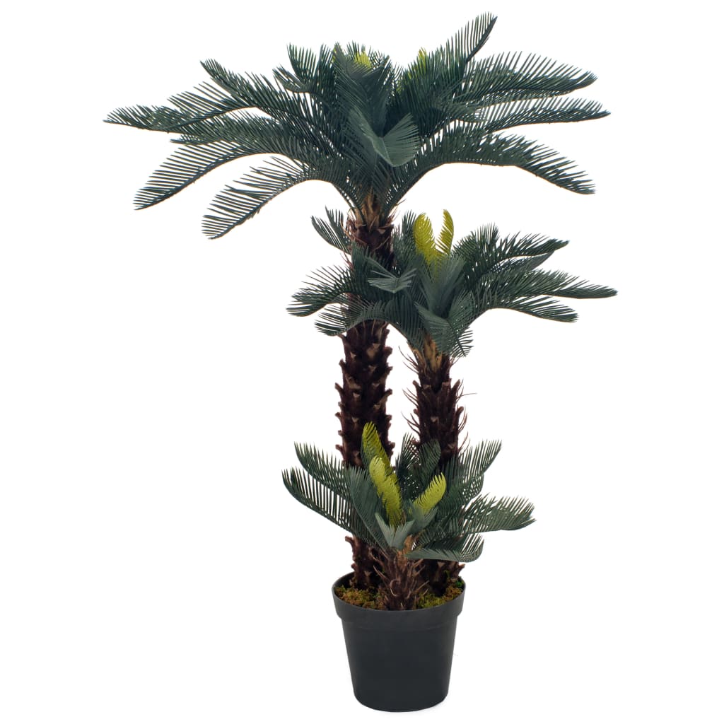 Palmier Cycas artificiel avec pot vert 125 cm