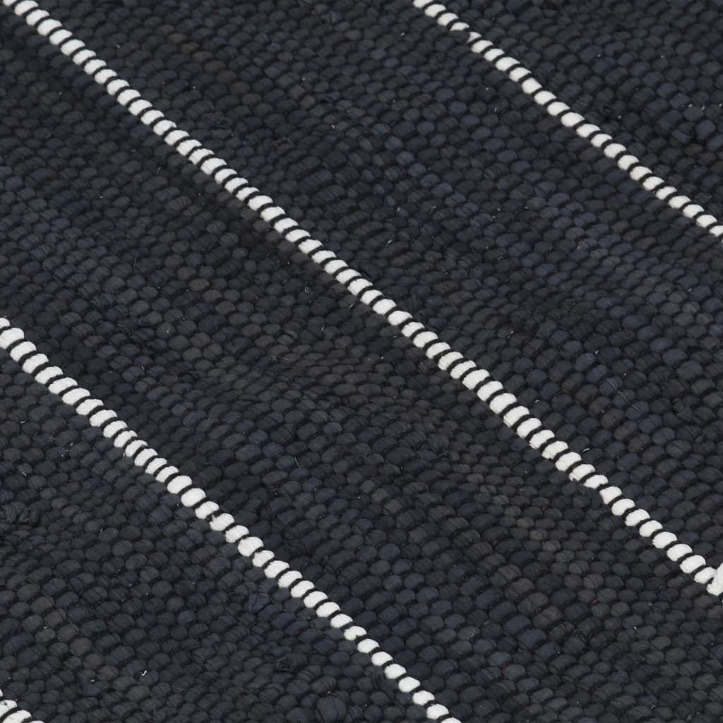 Handgewebter Chindi-Teppich Baumwolle 160x230 cm Anthrazit