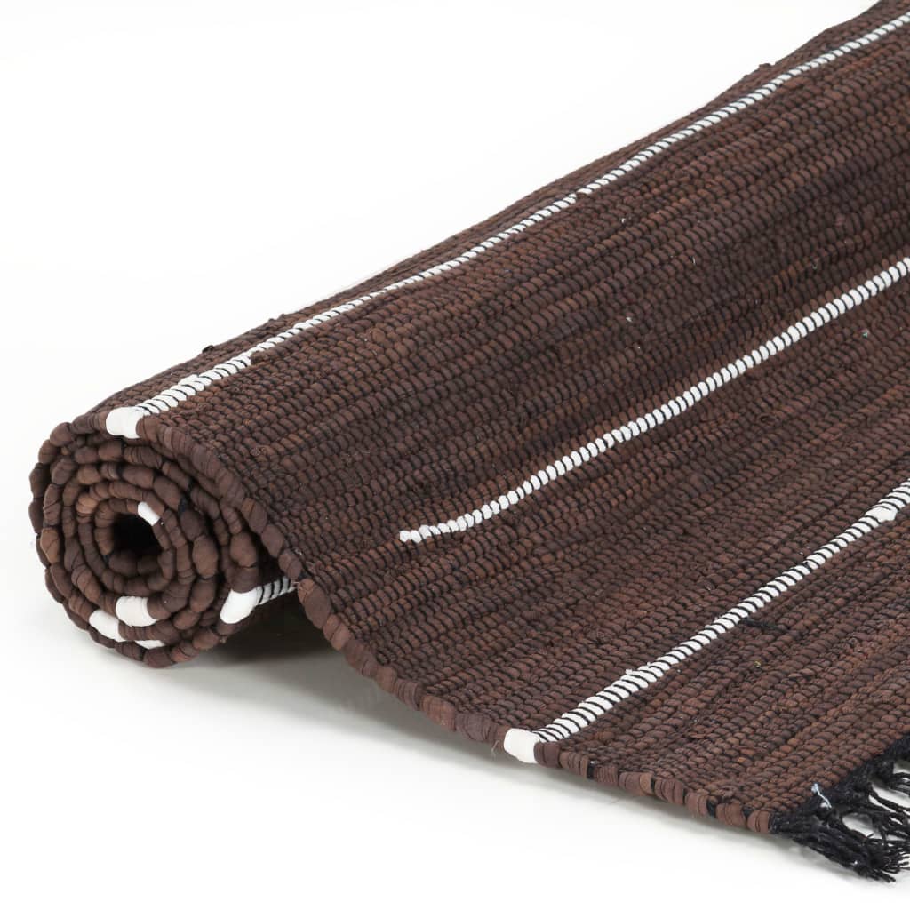 Handgewebter Chindi-Teppich Baumwolle 200x290 cm Braun