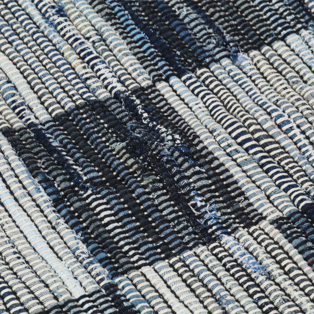 Chindi-Teppich Handgewebt Denim 120x170 cm Blau