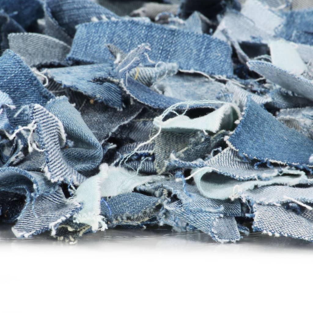 Shaggy-Teppich Denim 120 x 170 cm Blau