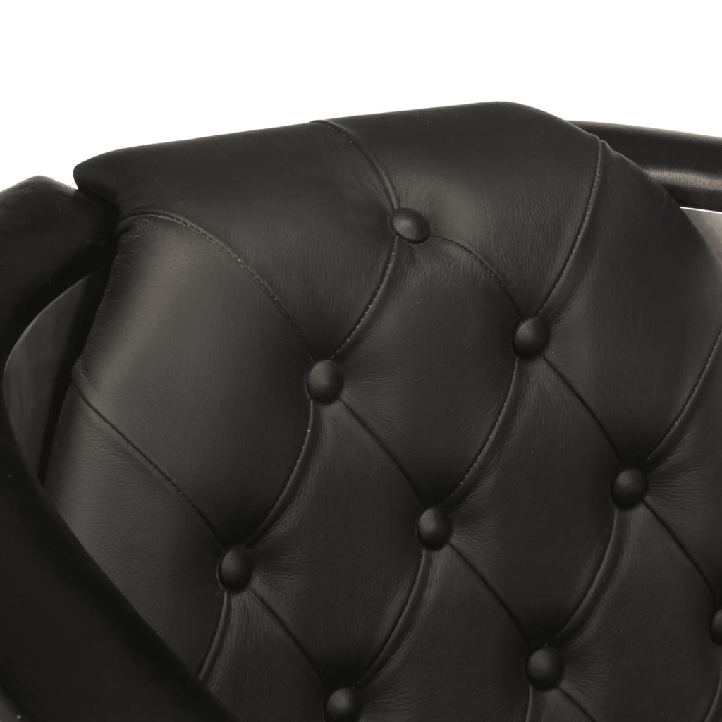 Fauteuil aviateur en cuir véritable noir