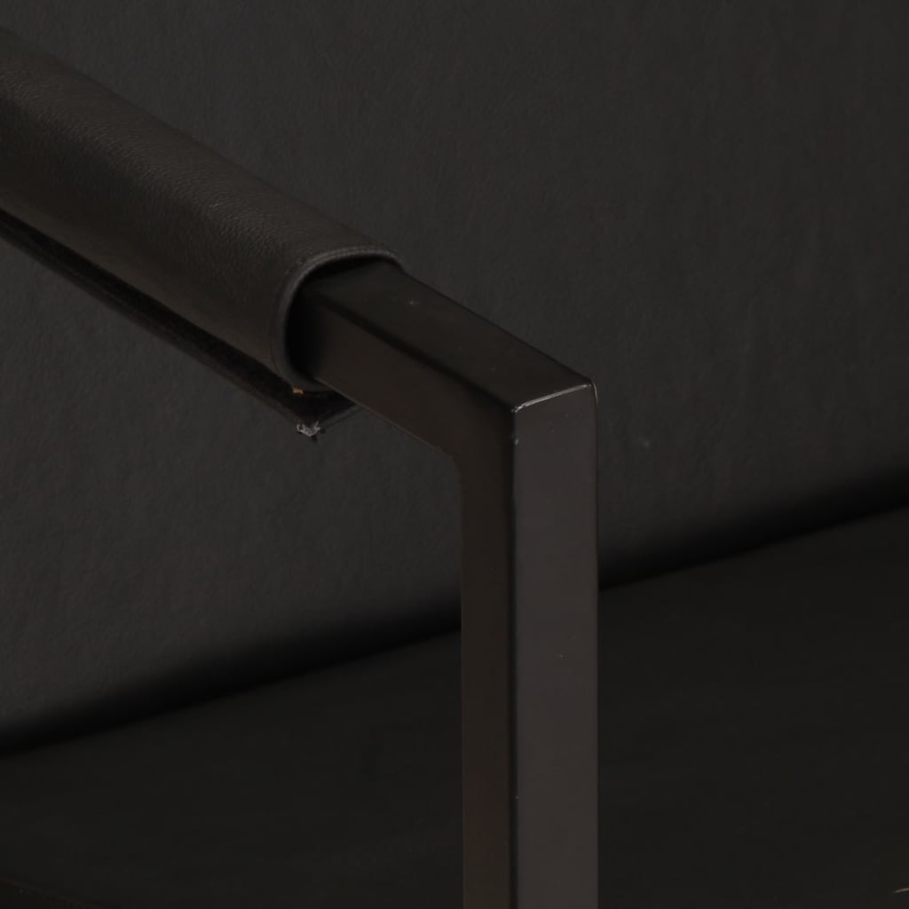 Fauteuil en cuir véritable noir