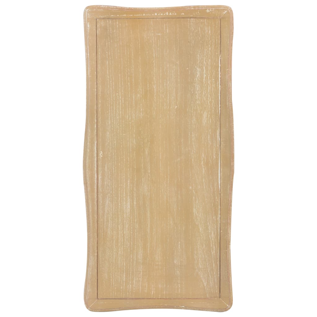 Table basse blanche et marron 87,5x42x44 cm en pin massif