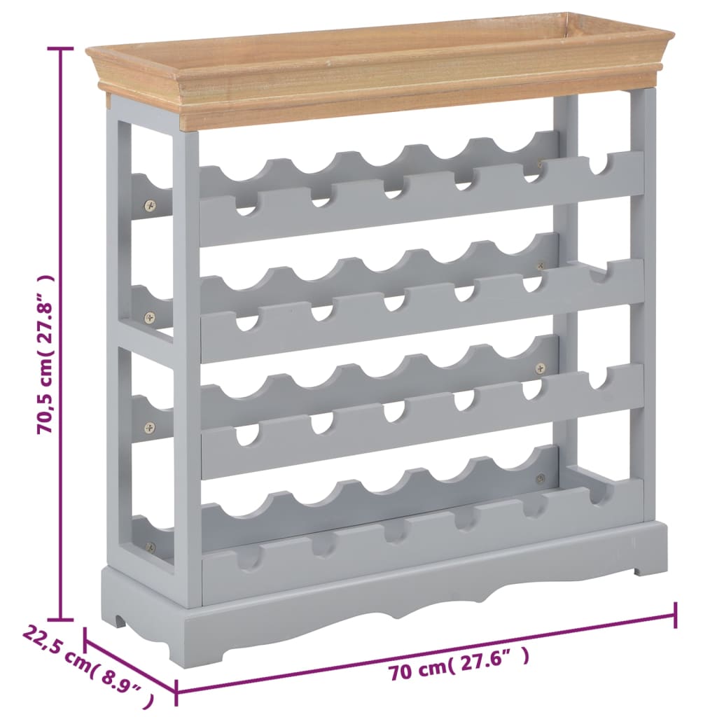 Weinschrank Grau 70 x 22,5 x 70,5 cm MDF