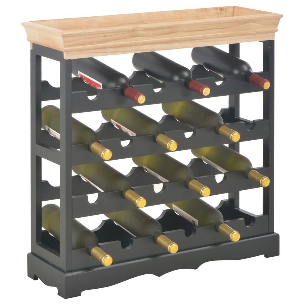 Weinschrank Schwarz 70 x 22,5 x 70,5 cm MDF