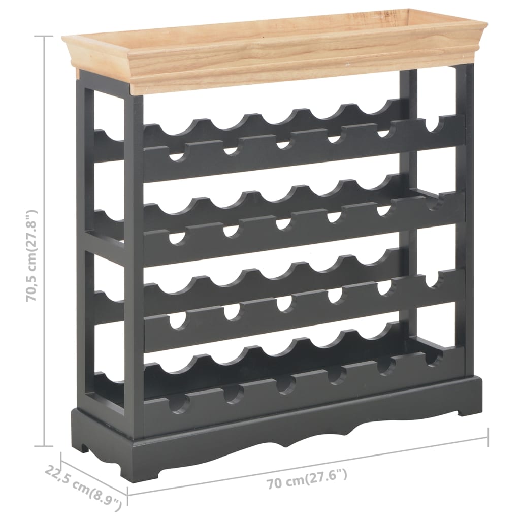 Weinschrank Schwarz 70 x 22,5 x 70,5 cm MDF