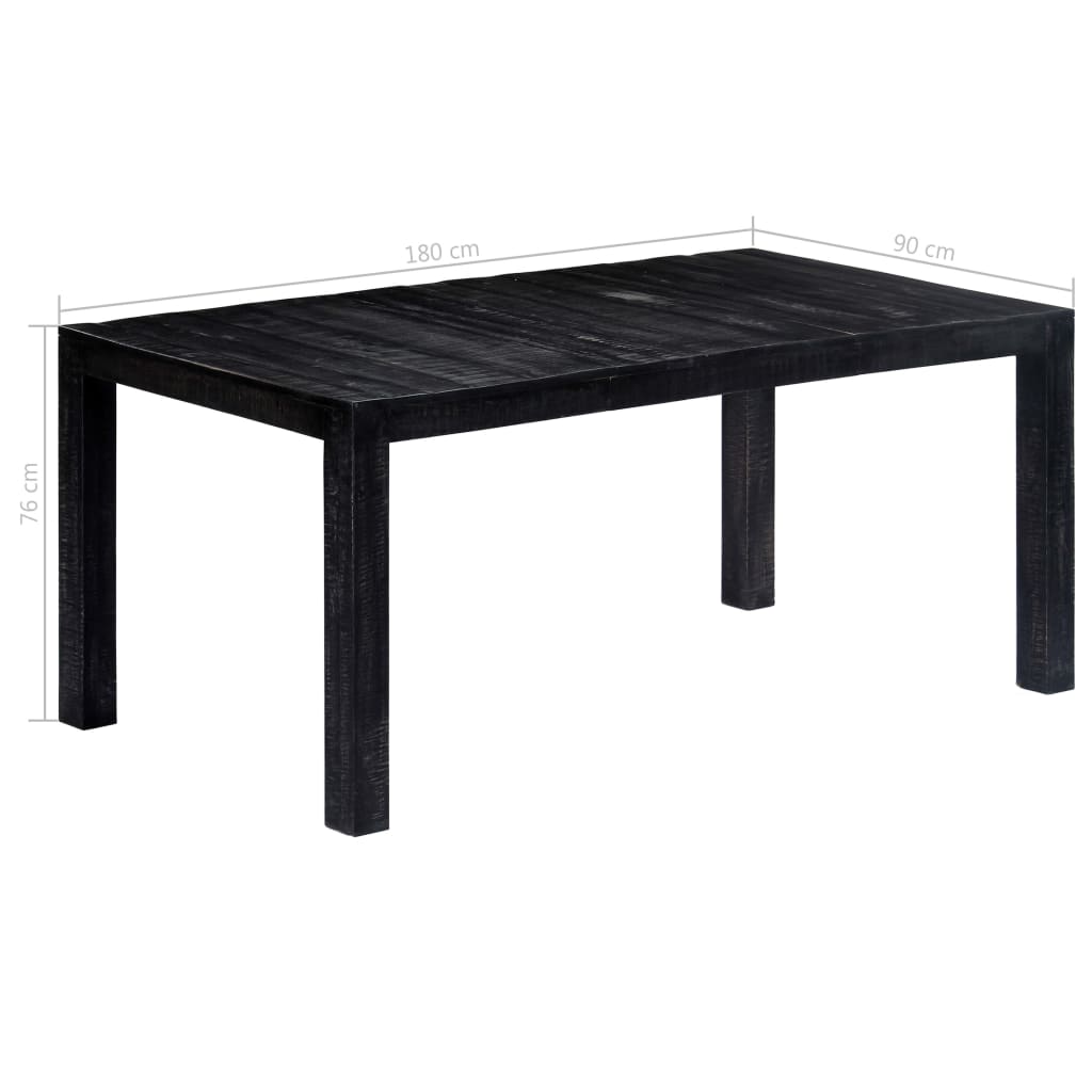 Esstisch Schwarz 180x90x76 cm Massivholz Mango