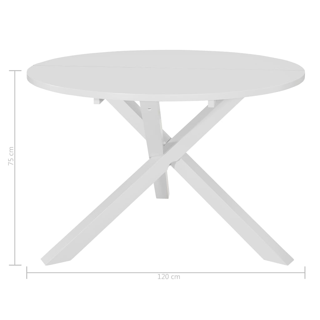 Table à manger blanche 120x75 cm MDF