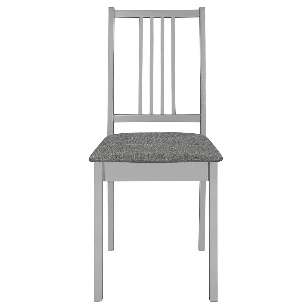 Dining chairs with cushions 2 pcs. Gray solid wood