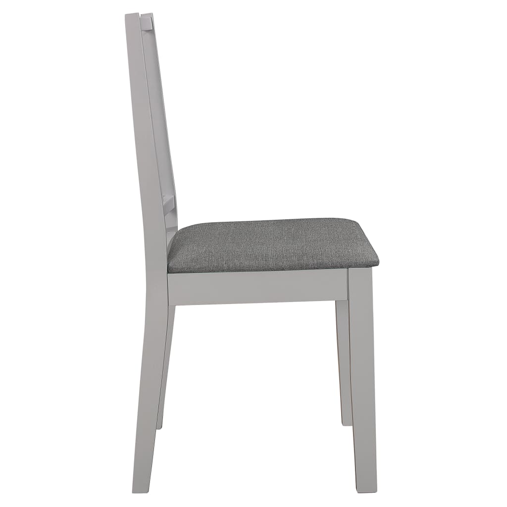 Dining chairs with cushions 2 pcs. Gray solid wood