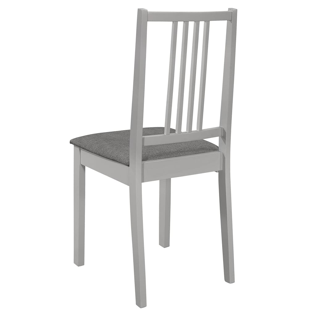 Dining chairs with cushions 2 pcs. Gray solid wood