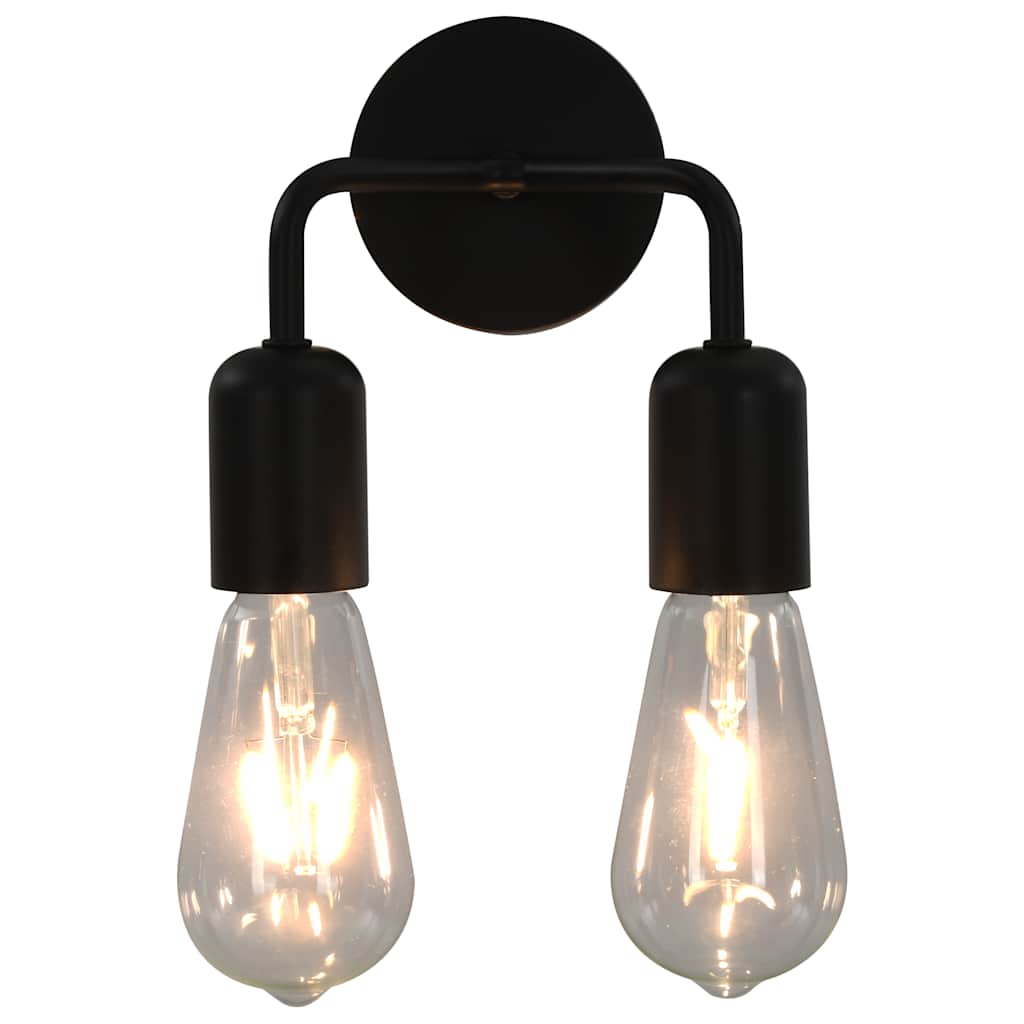 Wandleuchte mit Glühlampen 2 W Schwarz E27