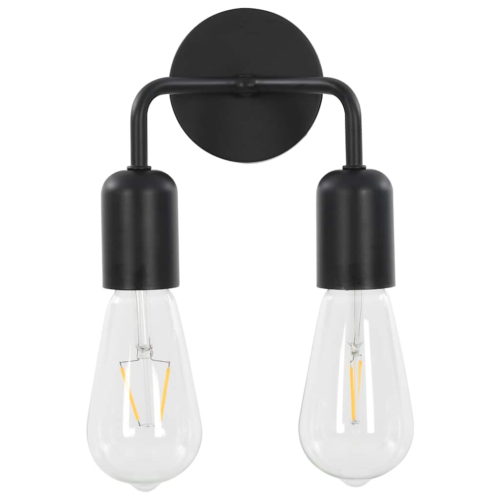 Wandleuchte mit Glühlampen 2 W Schwarz E27