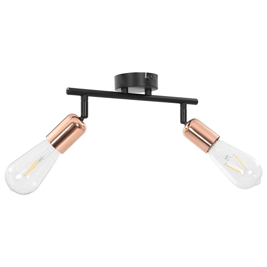 2-Wege-Spotlicht mit Glühlampen 2 W Schwarz und Kupfer E27