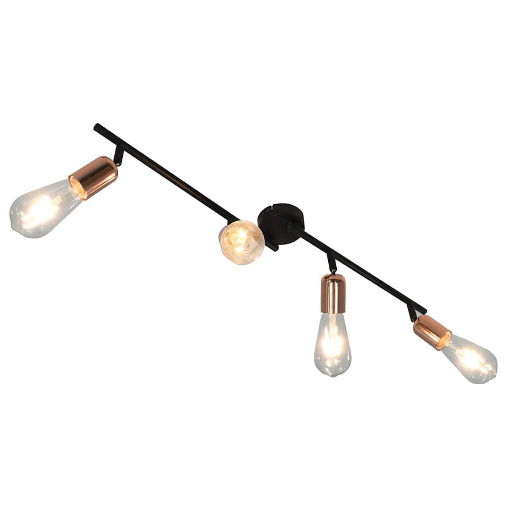 4-Wege Strahler mit Glühlampen 2 W Schwarz und Kupfer 60 cm E27