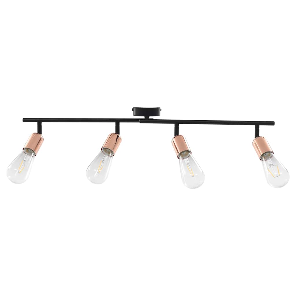 4-Wege Strahler mit Glühlampen 2 W Schwarz und Kupfer 60 cm E27