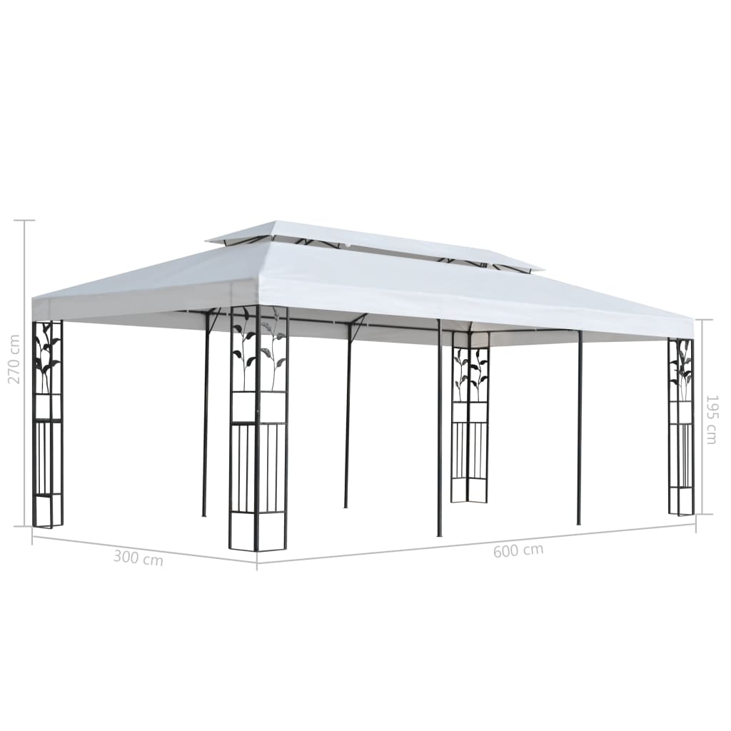 Pavillon 3x6 m Weiß