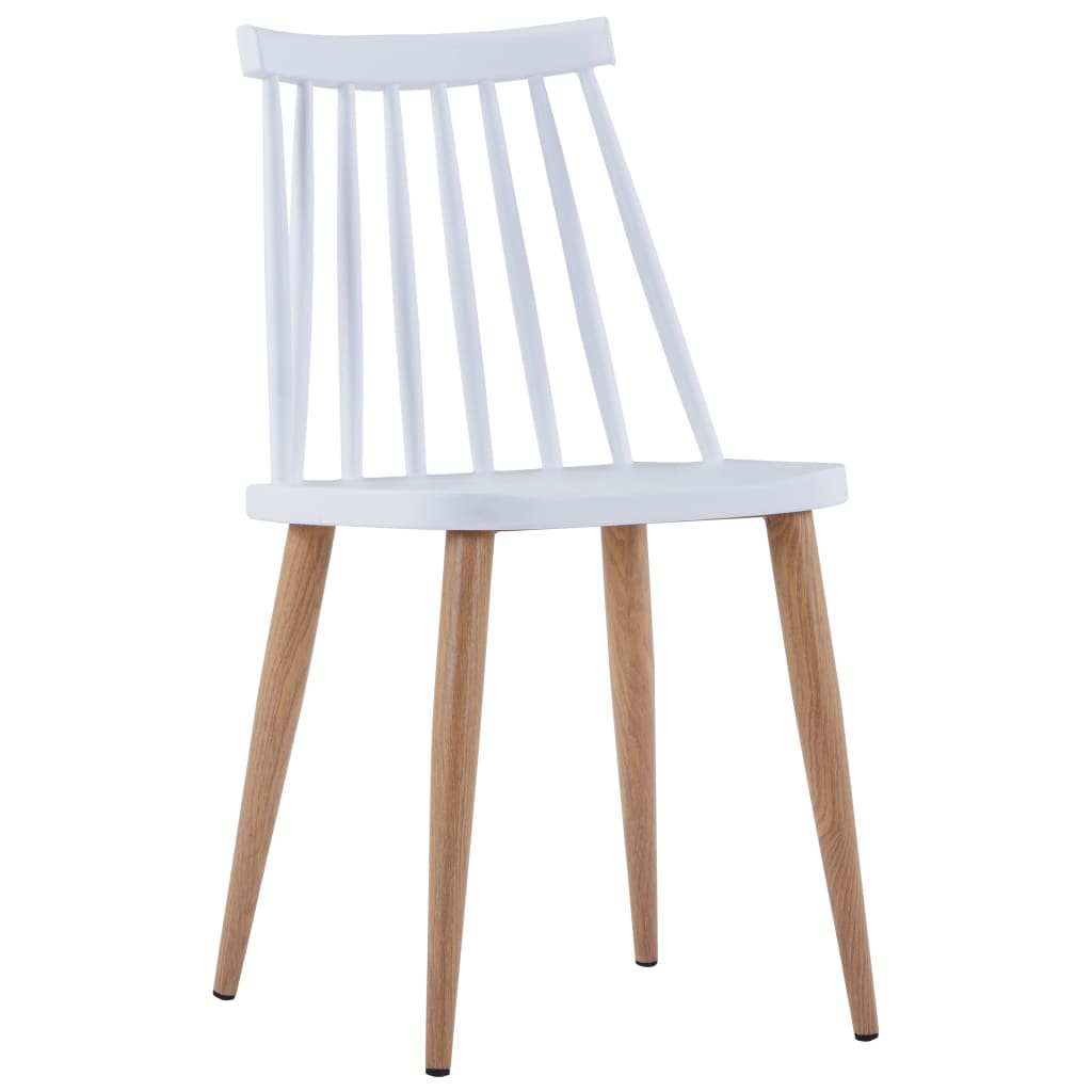 Esszimmerstühle 2 Stk. Weiß Kunststoff