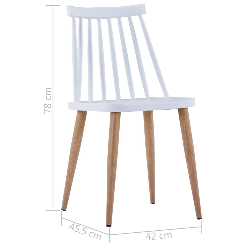 Esszimmerstühle 2 Stk. Weiß Kunststoff