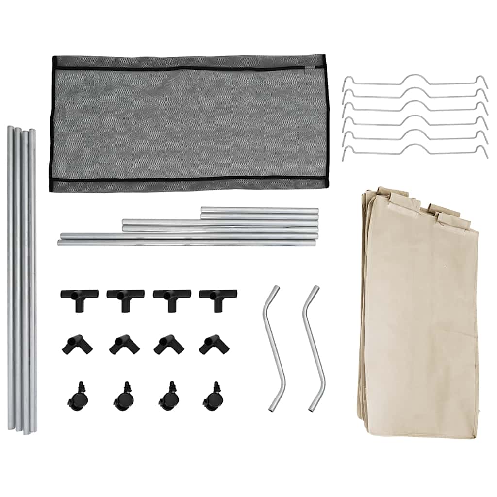 Wäschekorb mit 3 Taschen Creme Stahl