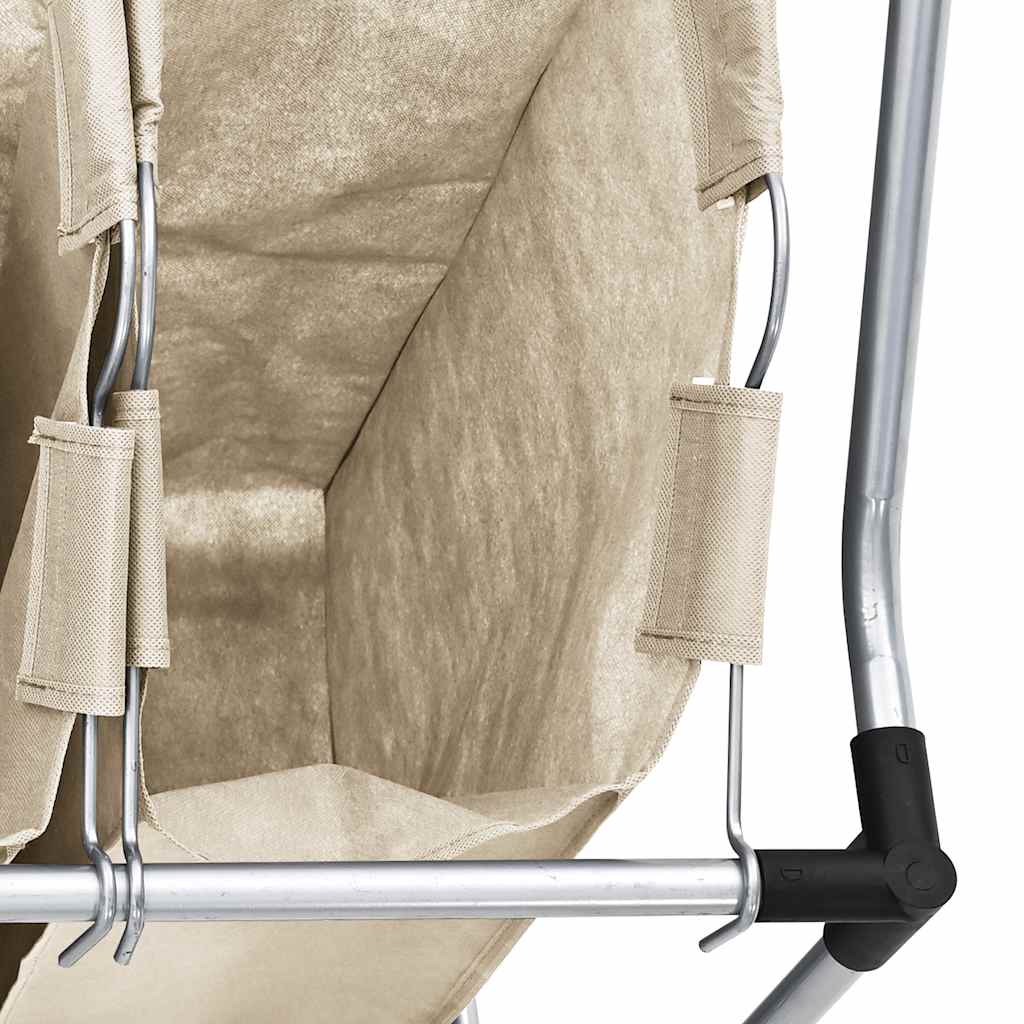 Laundry basket with 4 pockets cream steel