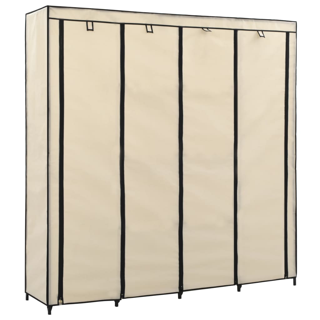Wardrobe with 4 compartments cream 175 x 45 x 170 cm