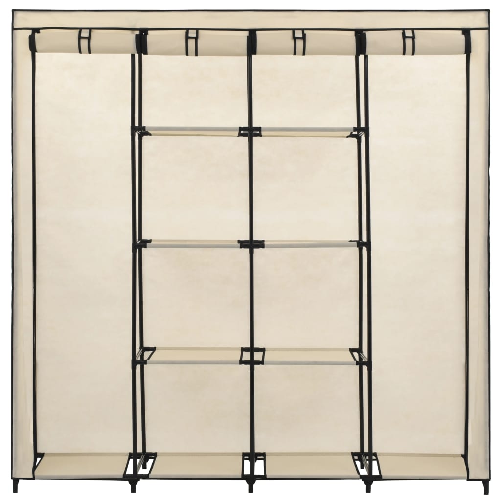 Wardrobe with 4 compartments cream 175 x 45 x 170 cm