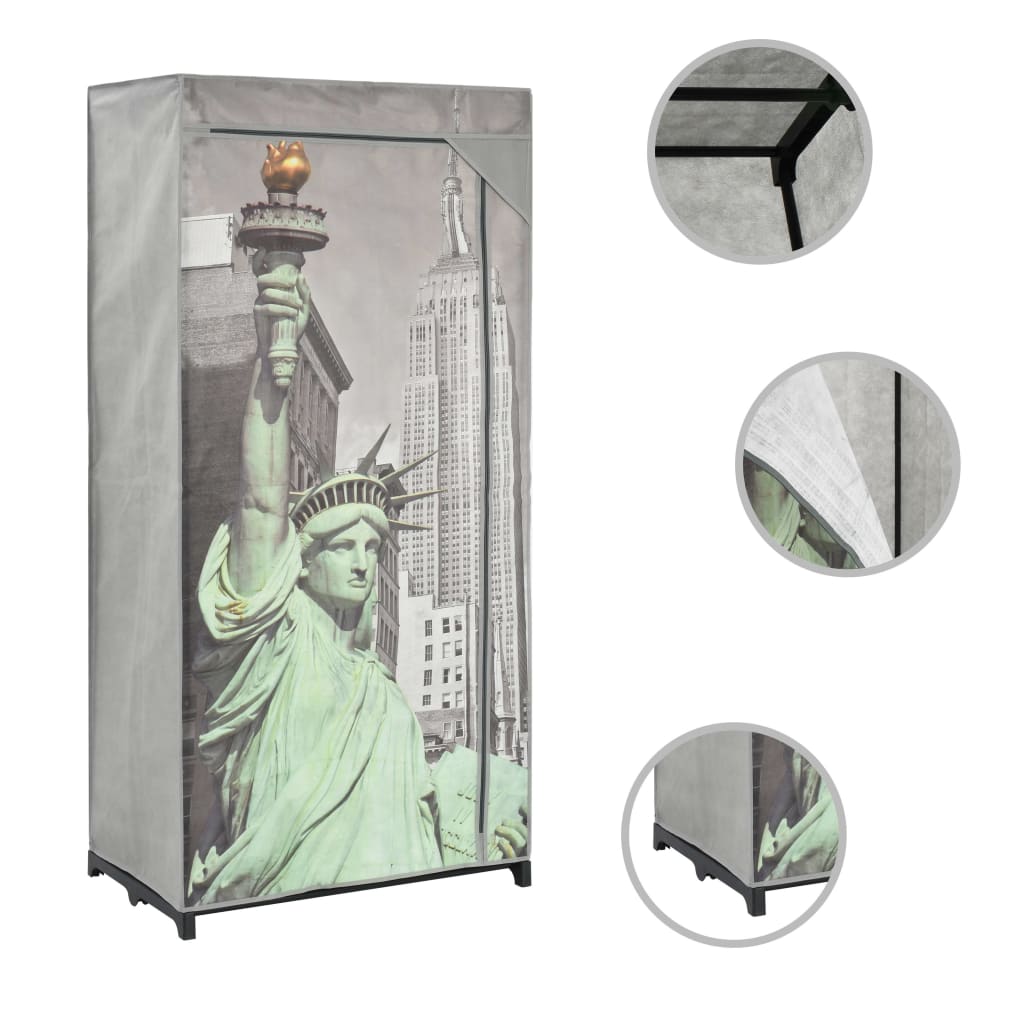 Wardrobe 75×45×160 cm New York fabric
