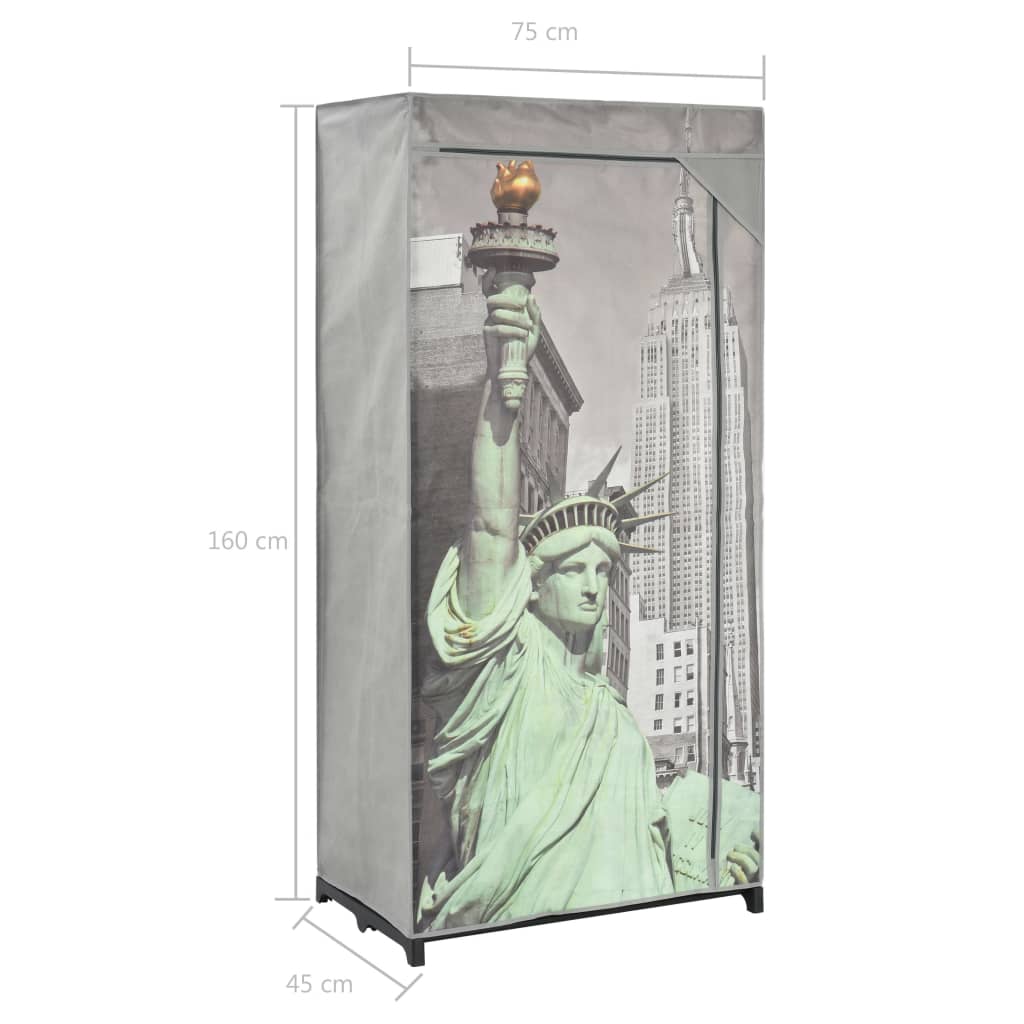 Wardrobe 75×45×160 cm New York fabric