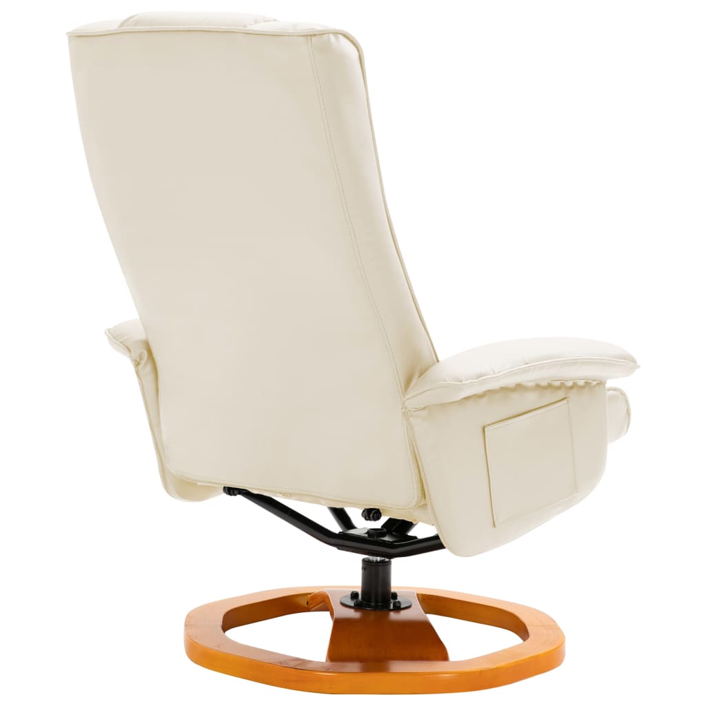 TV-Sessel mit Fußhocker Drehbar Creme Kunstleder