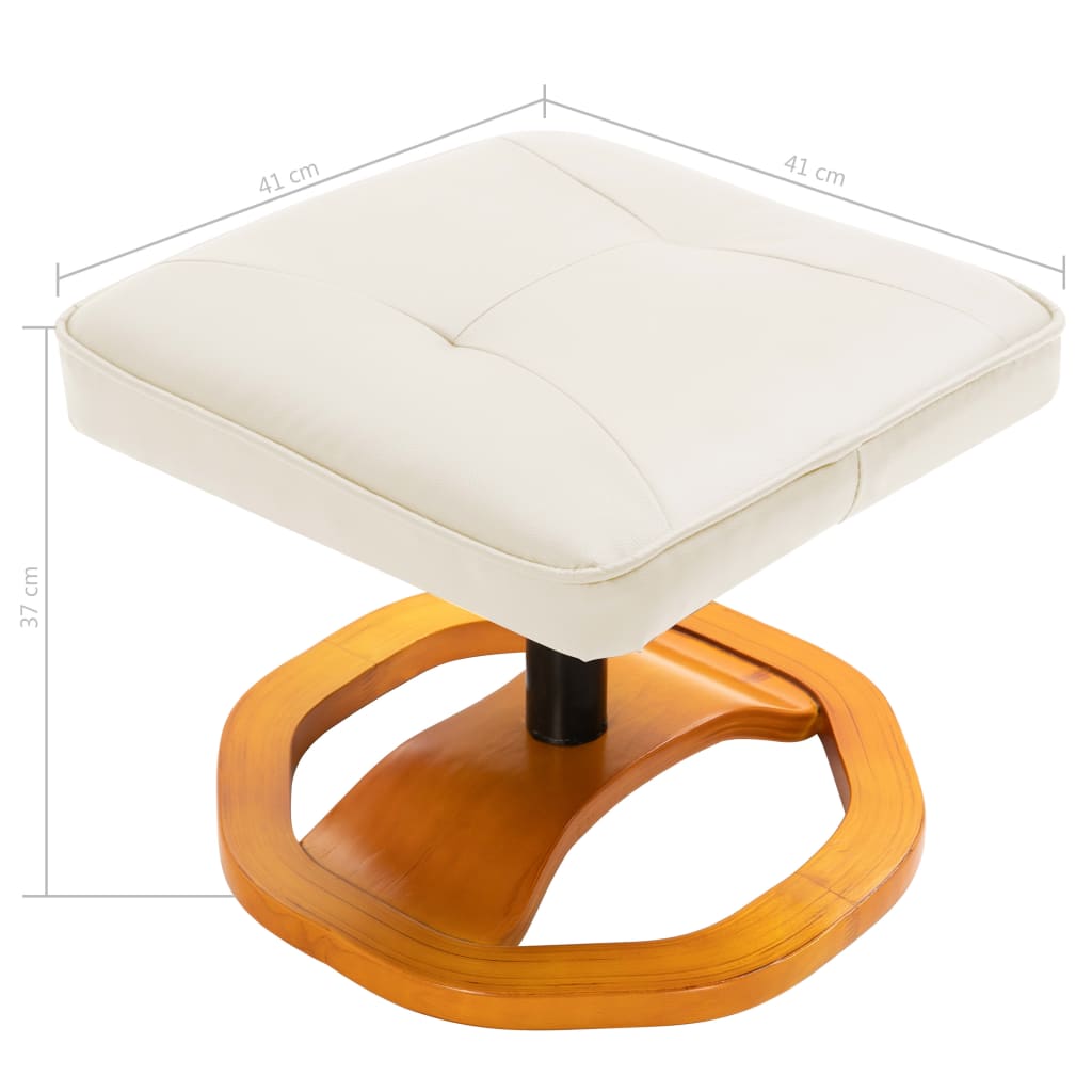 TV-Sessel mit Fußhocker Drehbar Creme Kunstleder