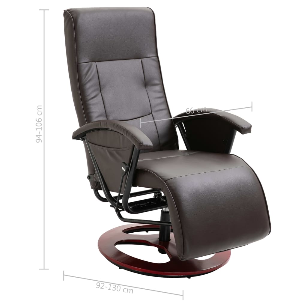 TV-Sessel Drehbar Braun Kunstleder