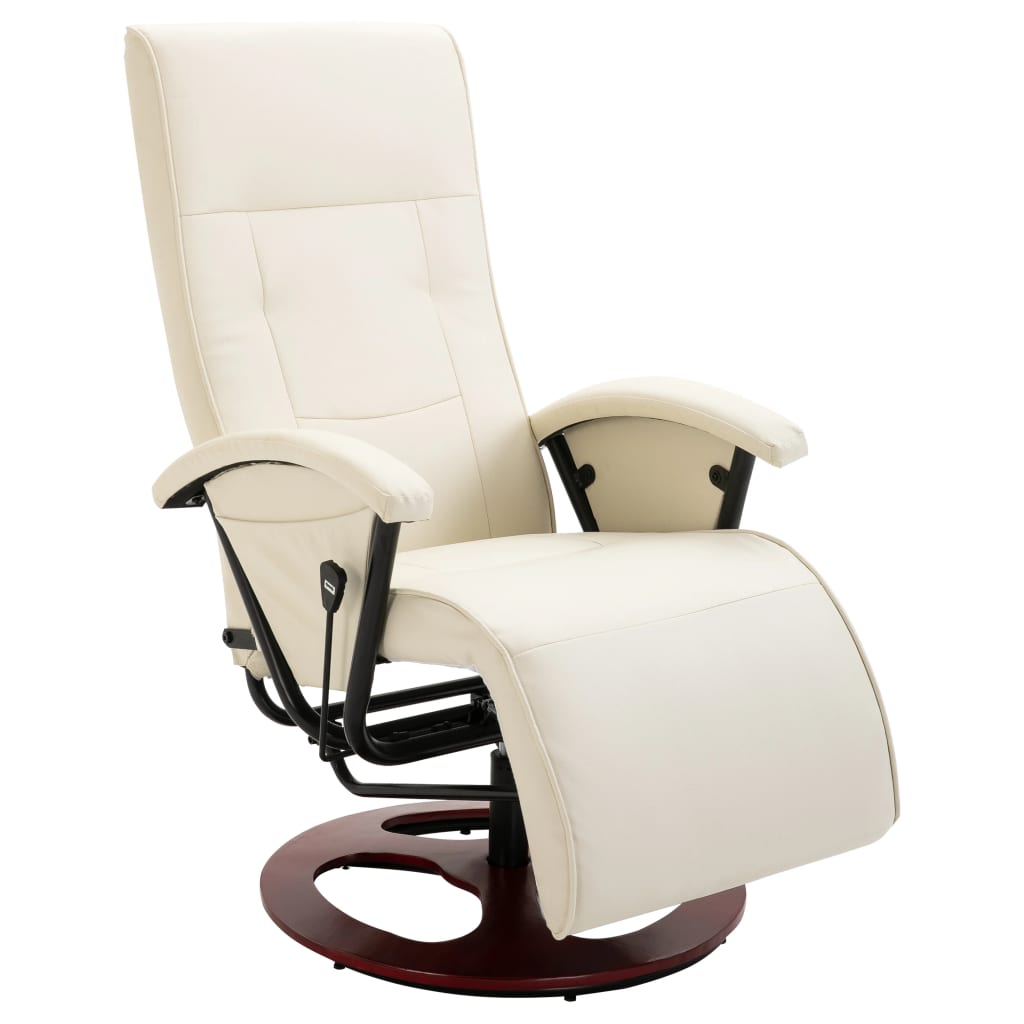 TV-Sessel Drehbar Creme Kunstleder
