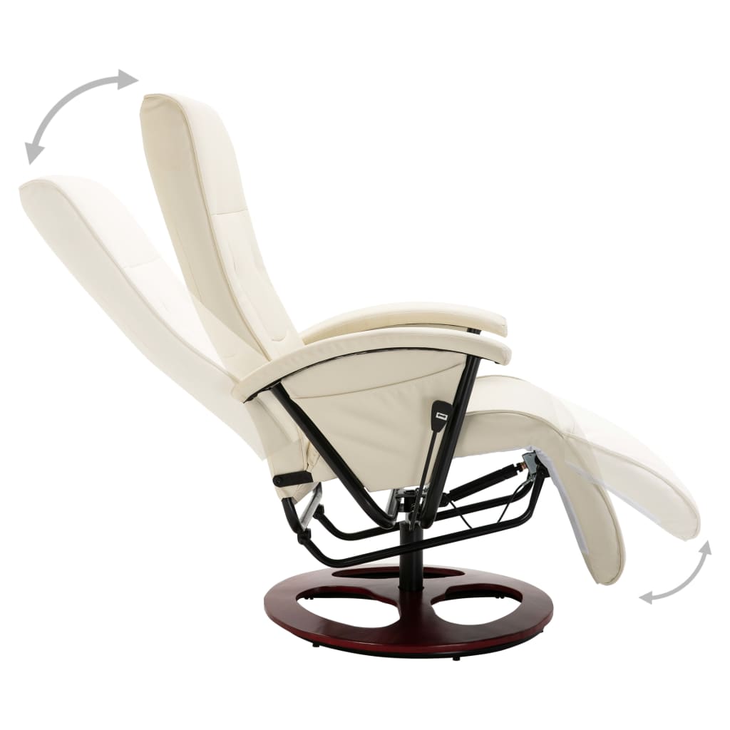 TV-Sessel Drehbar Creme Kunstleder